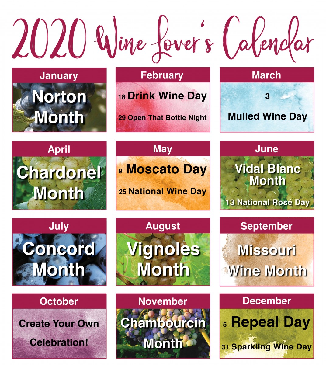 2020 Wine Lover s Calendar MO Wines